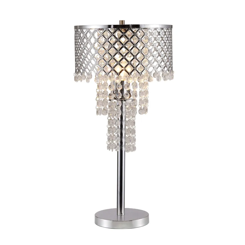 Crystal On Mesh Table Lamp 28 H
