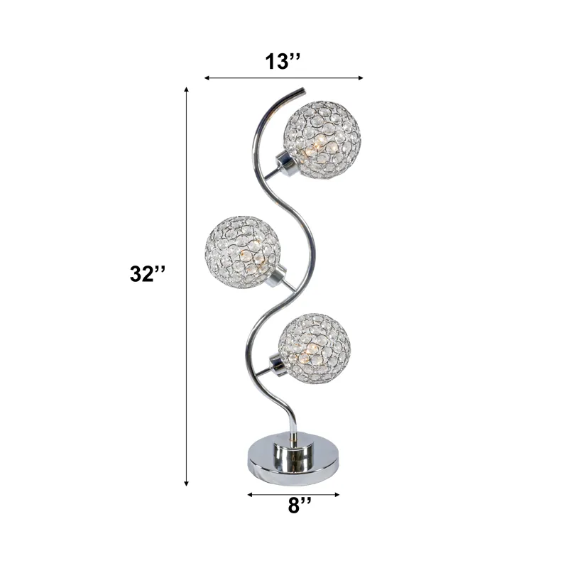 Crystal 3 Globe Table Lamp