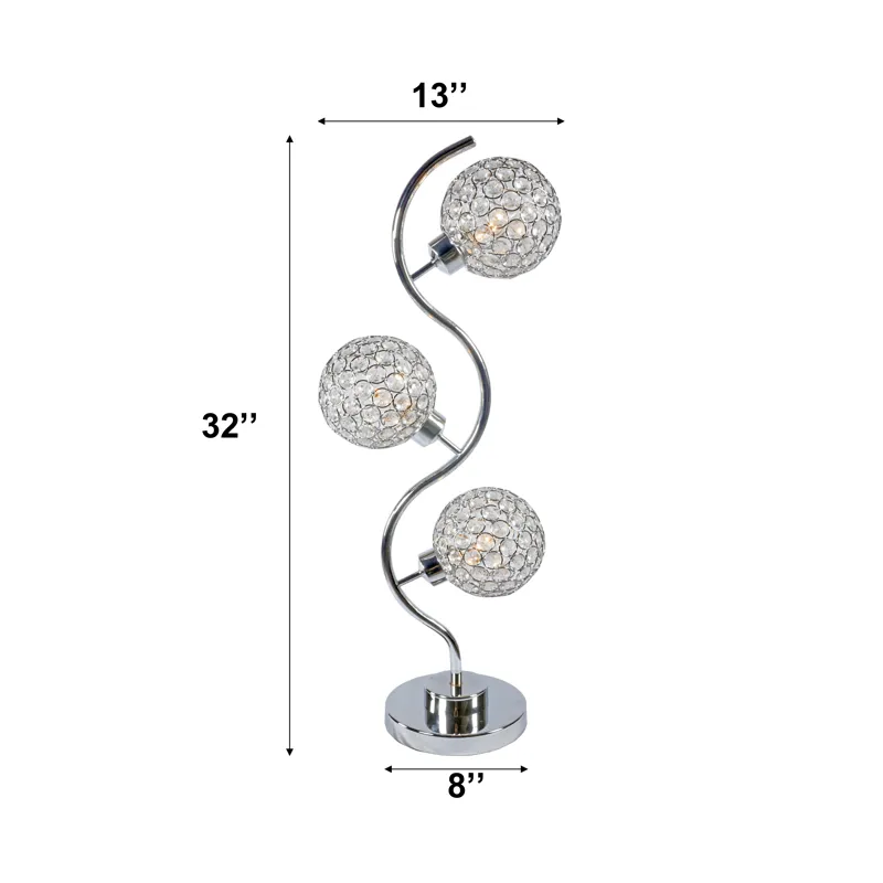Crystal 3 Globe Table Lamp