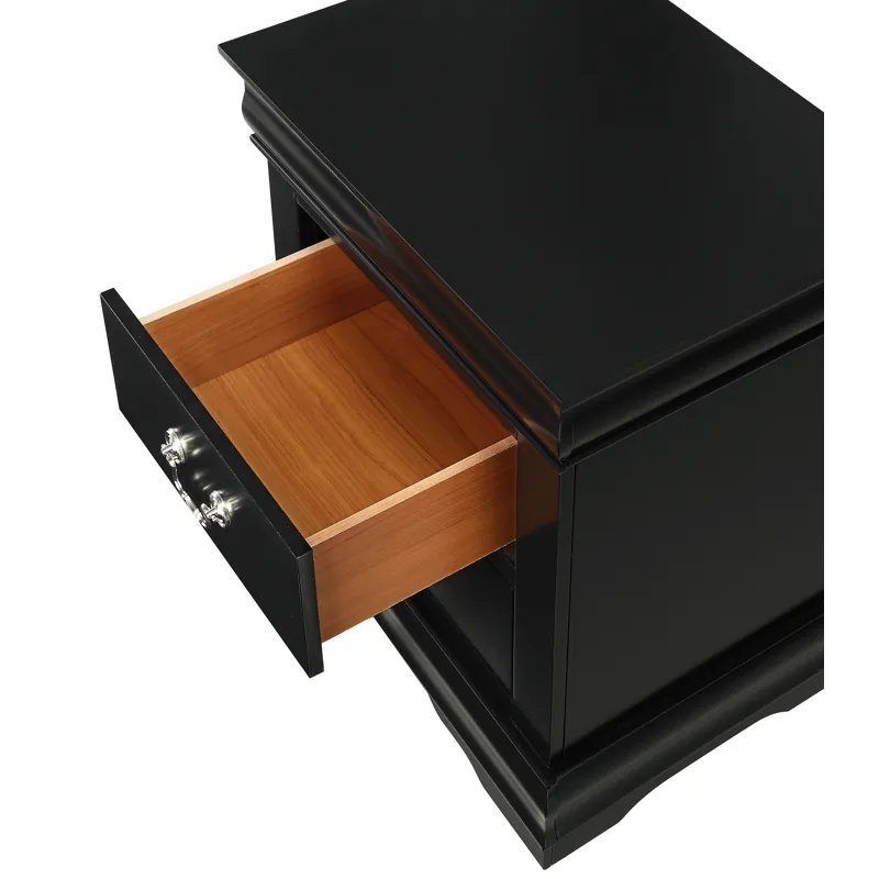 Louis Philip Night Stand Black