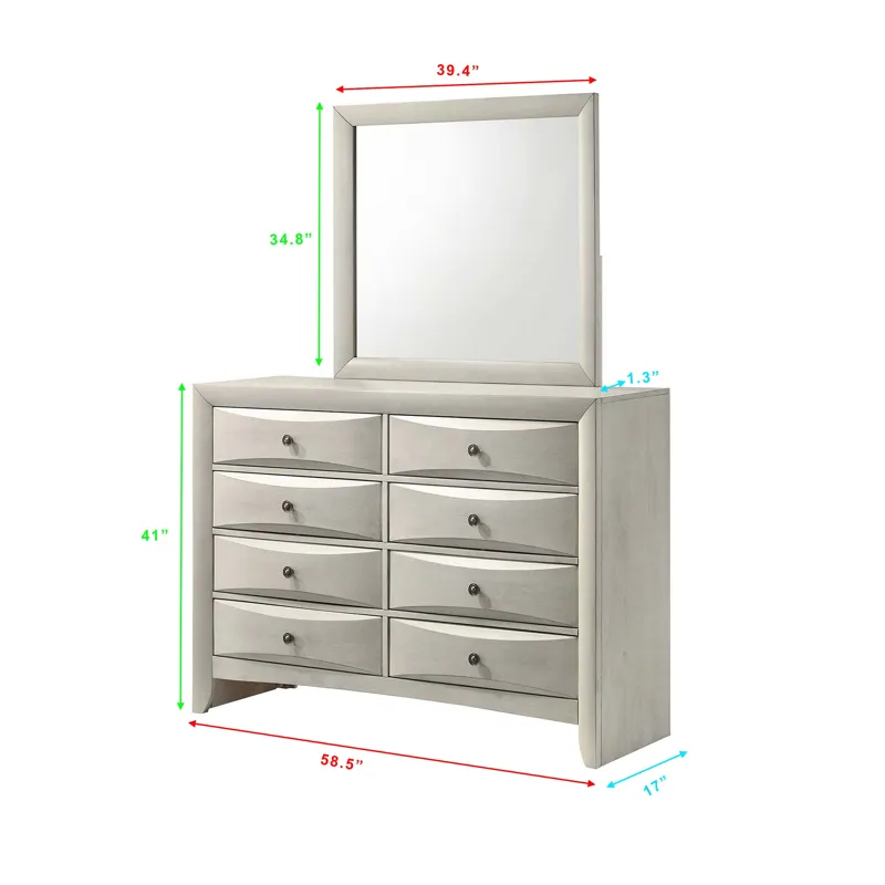 Emily Dresser 8 Drawers White