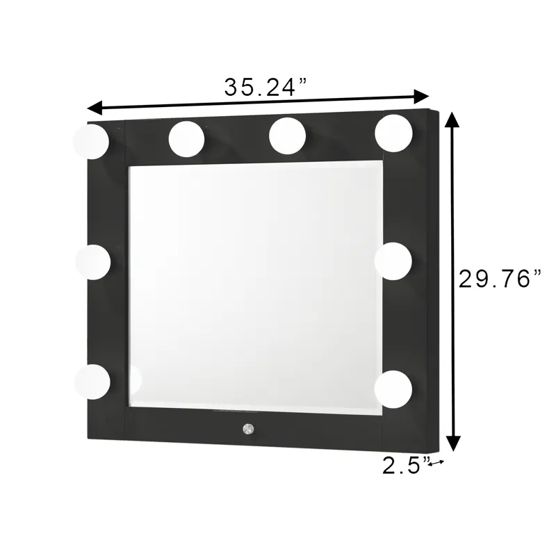 Luxo Vanity Top W/led Black