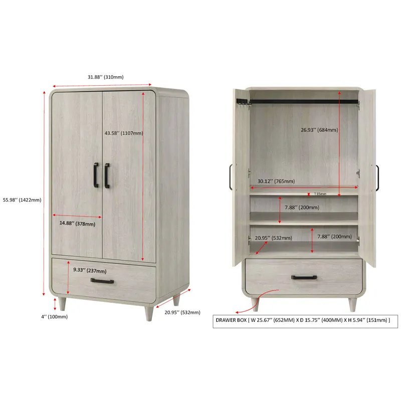 Nyomi Armoire - White