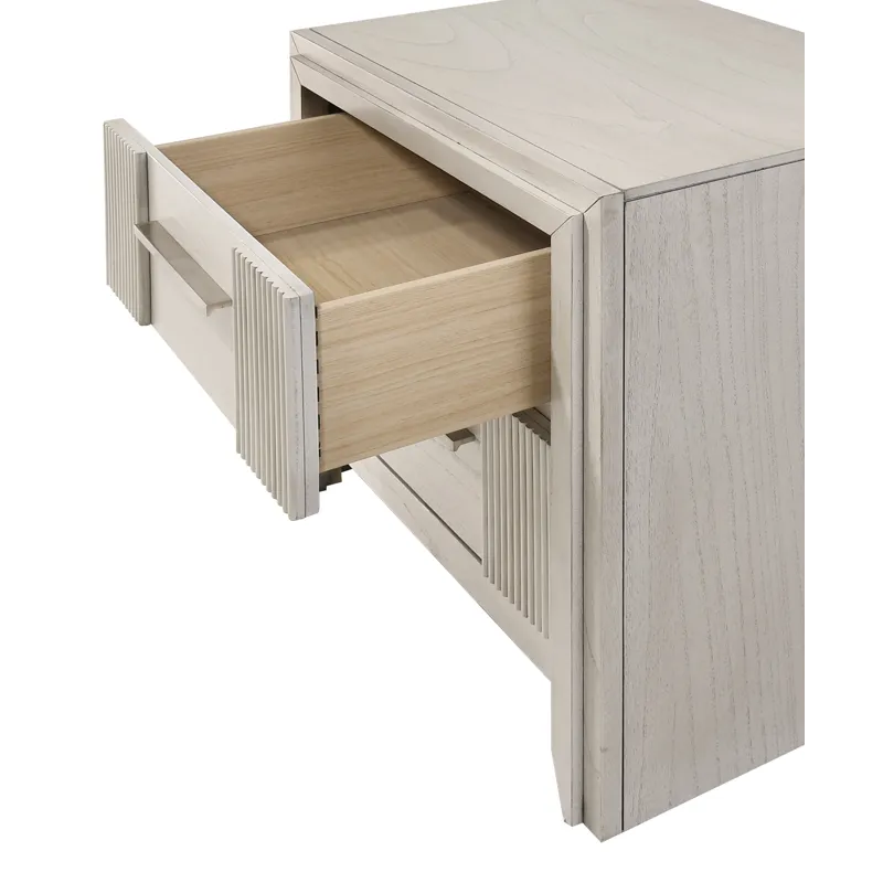 Carlton Night Stand White Mist