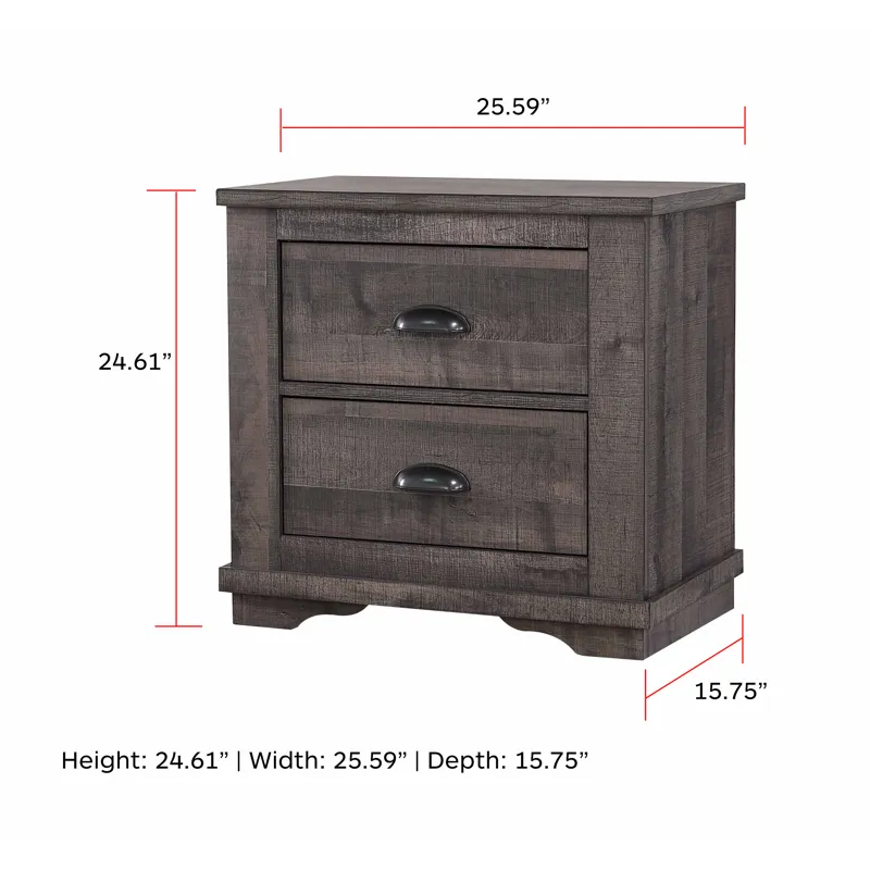 Coralee Night Stand Grey