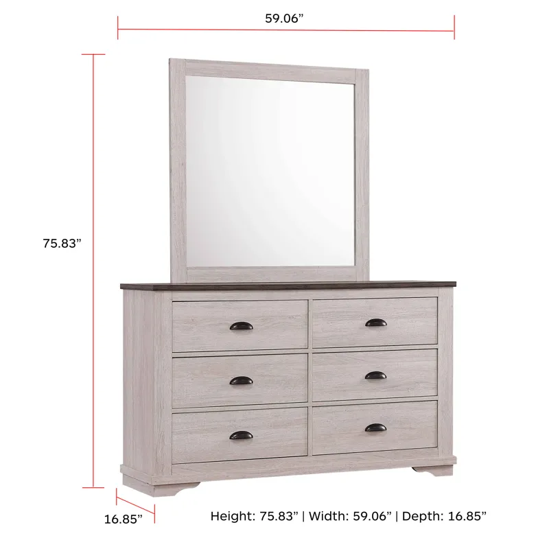 Coralee Dresser Chalk/grey