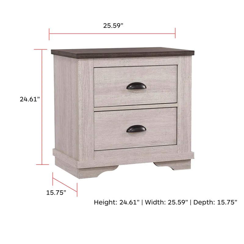 Coralee Night Stand Chalk/grey