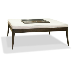 Leather Cocktail Ottoman Leather
