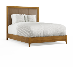 Leather Queen Bed With Low Footboard