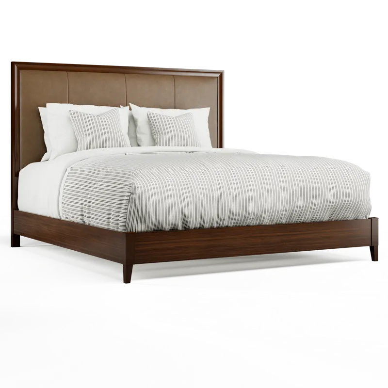 Leather King Bed With Low Footboard