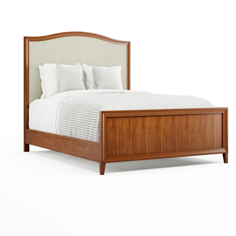 Queen Fabric Headboard With Footboard