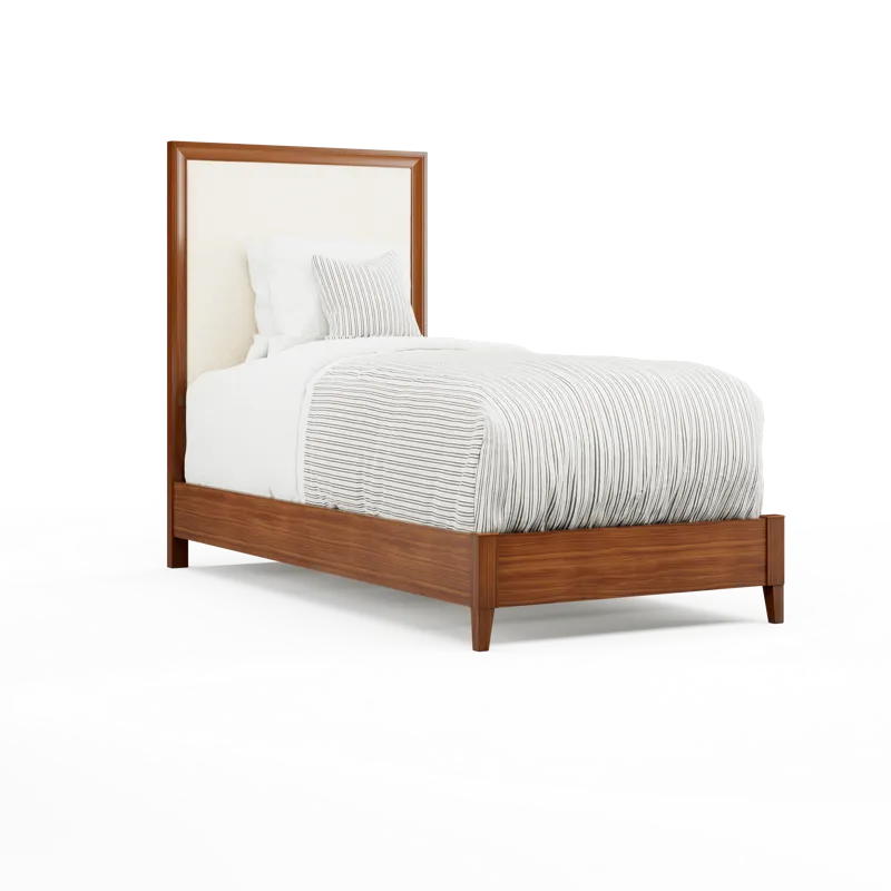 Fabric Twin Xl Bed With Low Footboard
