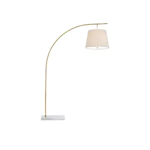 Cloister Medium Brass Floor Lamp - Antique Brass / White