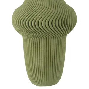 Green Plisse Large Vase