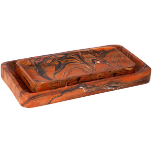 Divine Orange Tray Set of 2