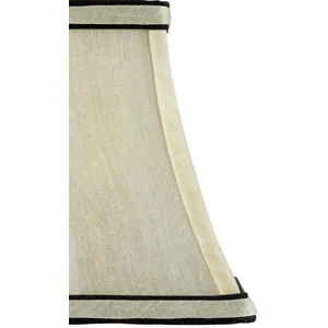 Cream Silk Square Shade/Black Trim