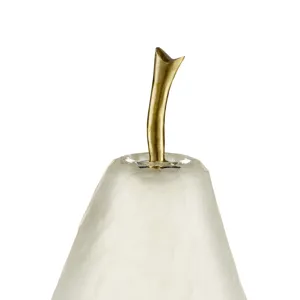 Glass White Pear Set of 2