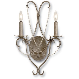 Crystal Lights Wall Sconce, Silver