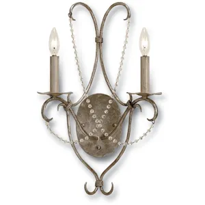 Crystal Lights Wall Sconce, Silver