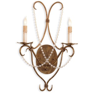 Crystal Lights Wall Sconce, Gold