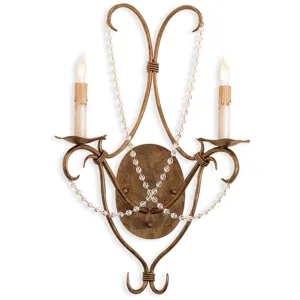 Crystal Lights Wall Sconce, Gold