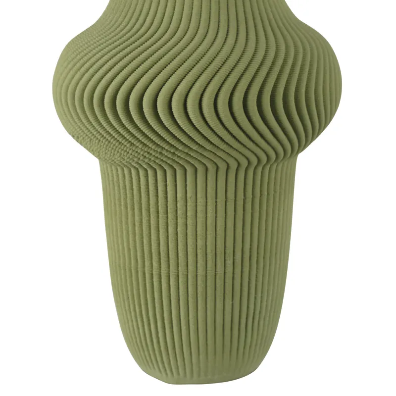 Green Plisse Large Vase