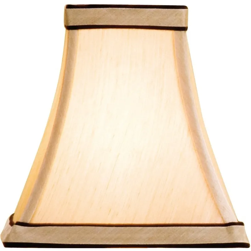 Cream Silk Square Shade/Black Trim