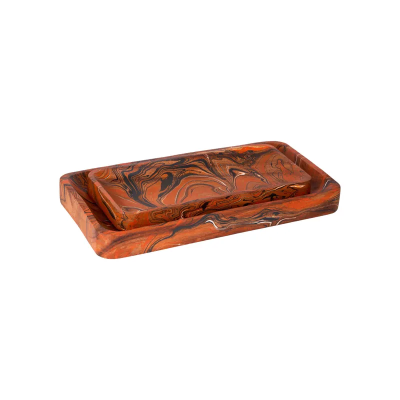 Divine Orange Tray Set of 2