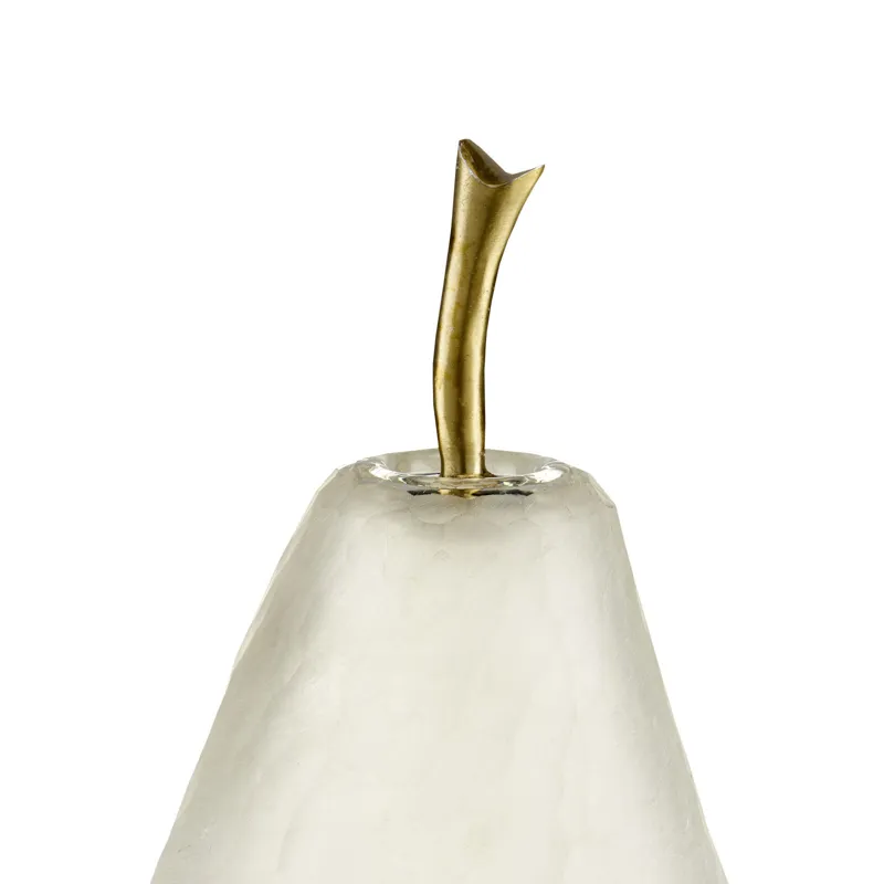 Glass White Pear Set of 2