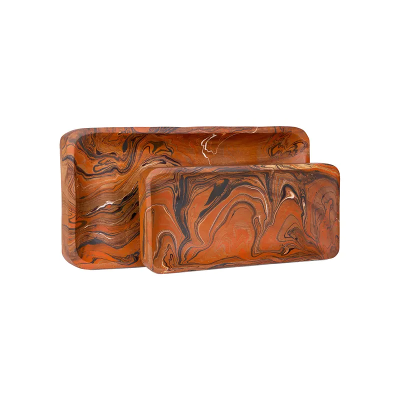 Divine Orange Tray Set of 2