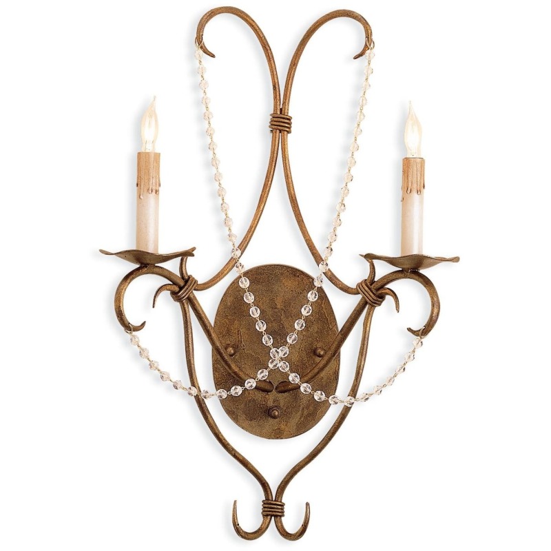 Crystal Lights Wall Sconce, Gold