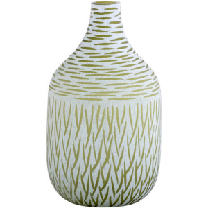 Signo Vase | Green | White &ndash; Medium