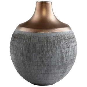 Osiris Vase | Charcoal Grey And Bronze &ndash; Medium
