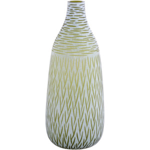 Signo Vase | Green | White &ndash; Large