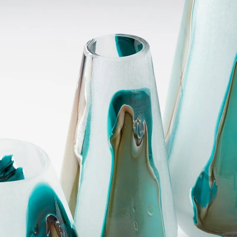 Tall Ferdinand Vase - Green And White