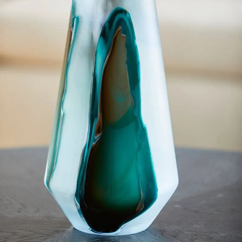 Tall Ferdinand Vase - Green And White