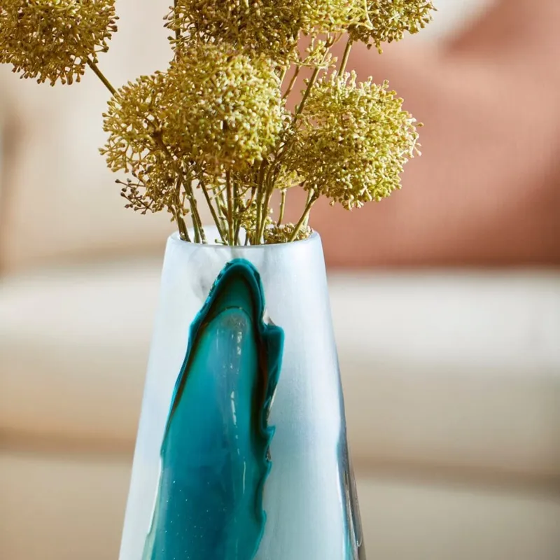 Tall Ferdinand Vase - Green And White