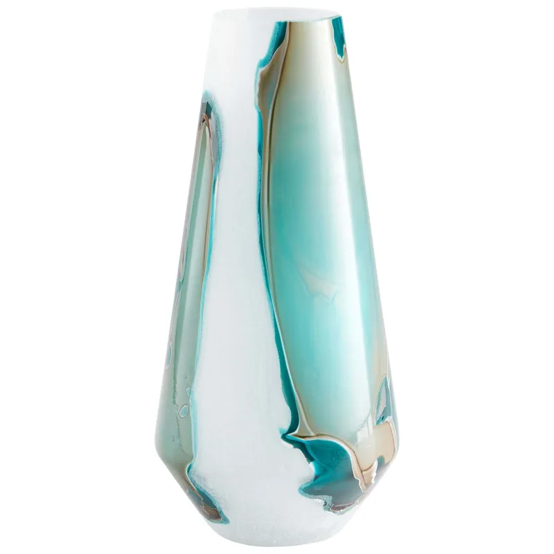 Tall Ferdinand Vase - Green And White