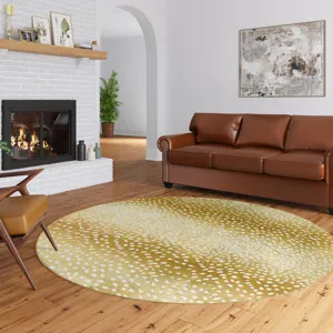 Akina Gold 8\' x 8\' Round Rug