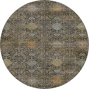 Machine Washable Aristo Black 8' x 8' Round Rug