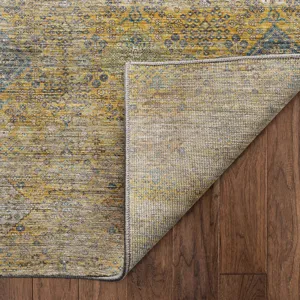 Machine Washable Aristo Gold 3\' x 5\' Rug