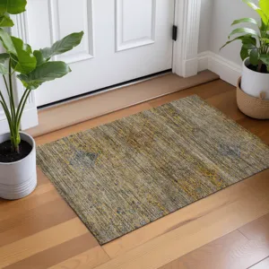 Machine Washable Aristo Gold 1\'8\" x 2\'6\" Rug