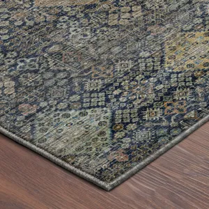 Machine Washable Aristo Navy 3\' x 5\' Rug