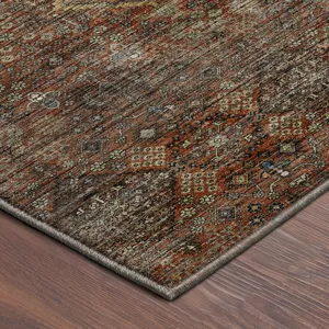 Machine Washable Aristo Paprika 9\' x 12\' Rug