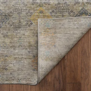 Machine Washable Aristo Pewter 9\' x 12\' Rug