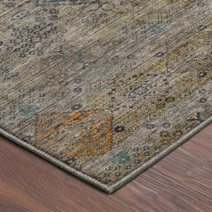 Machine Washable Aristo Pewter 9\' x 12\' Rug