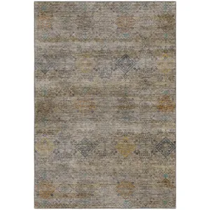 Machine Washable Aristo Pewter Rug