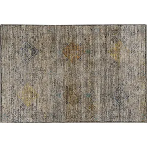 Machine Washable Aristo Pewter Rug