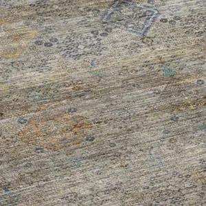 Machine Washable Aristo Pewter 9\' x 12\' Rug
