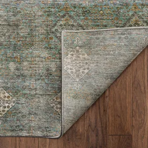 Machine Washable Aristo Teal 3\' x 5\' Rug
